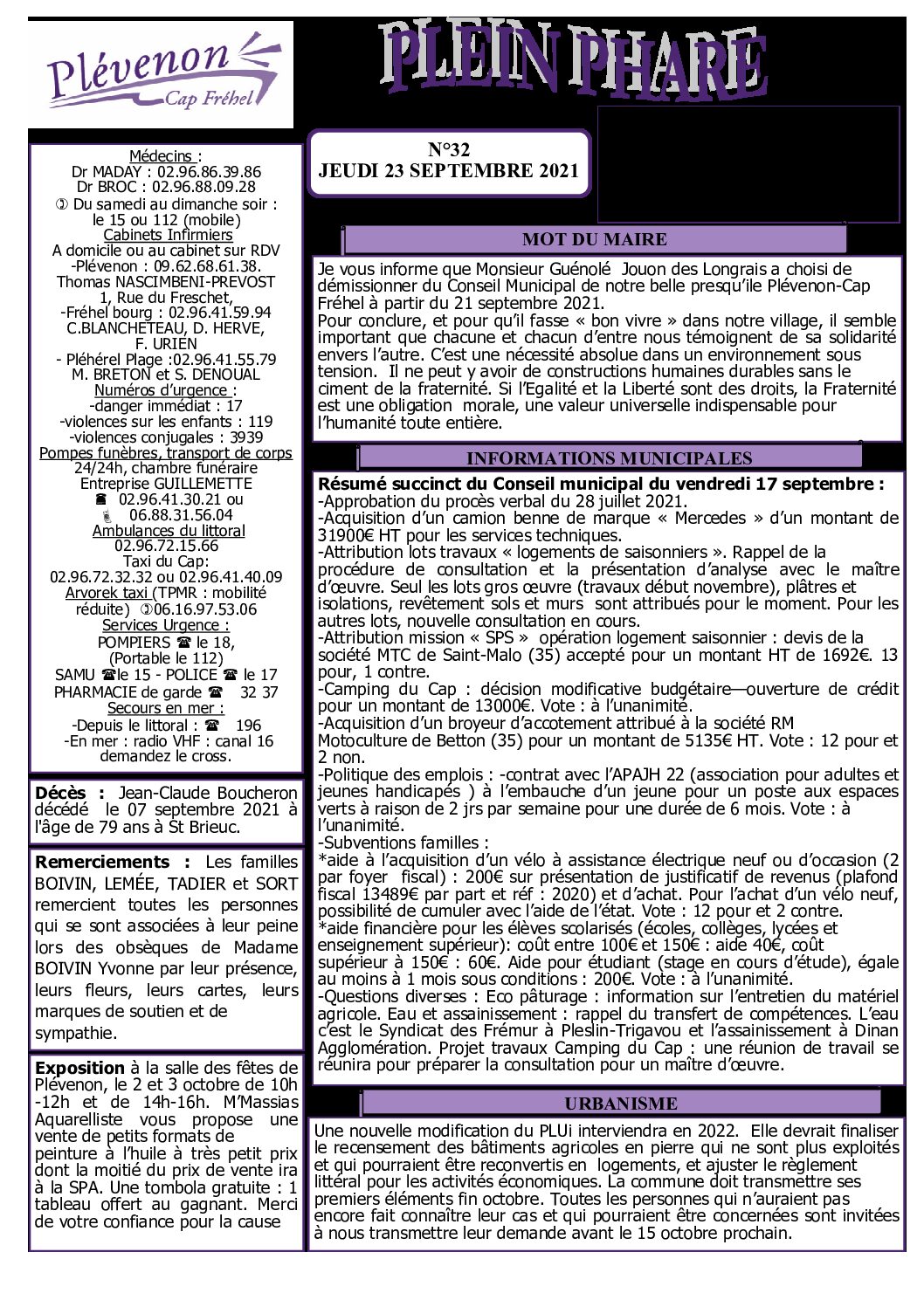 Bi-mensuel PLEVENON N° 32