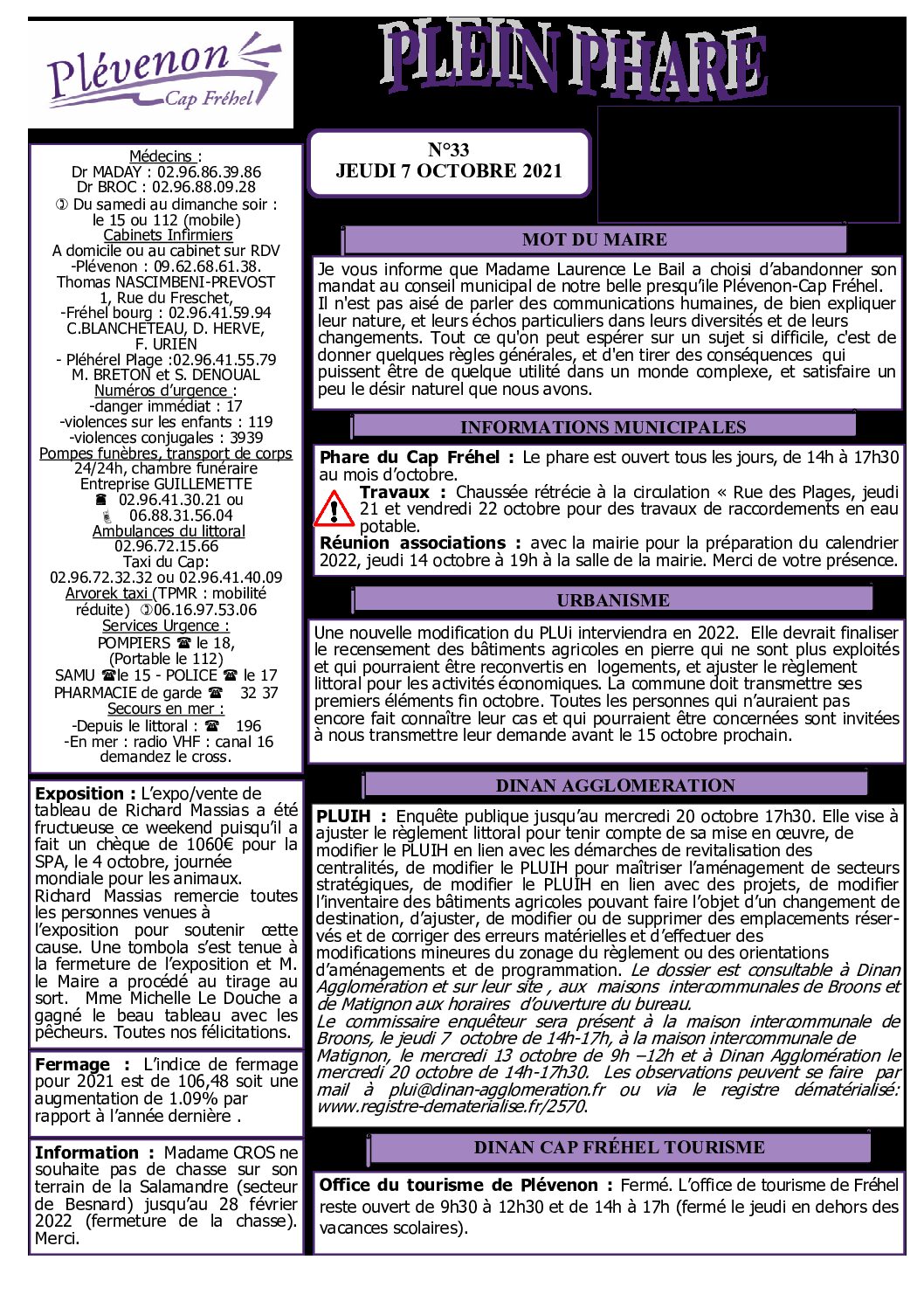 Bi-mensuel PLEVENON N° 33