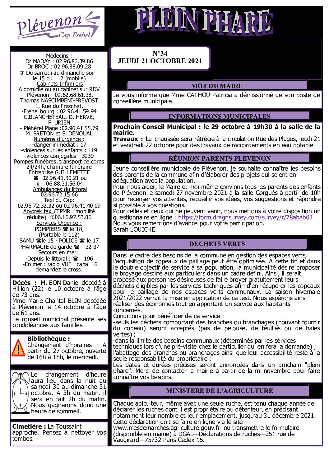 Bi-mensuel PLEVENON N° 34