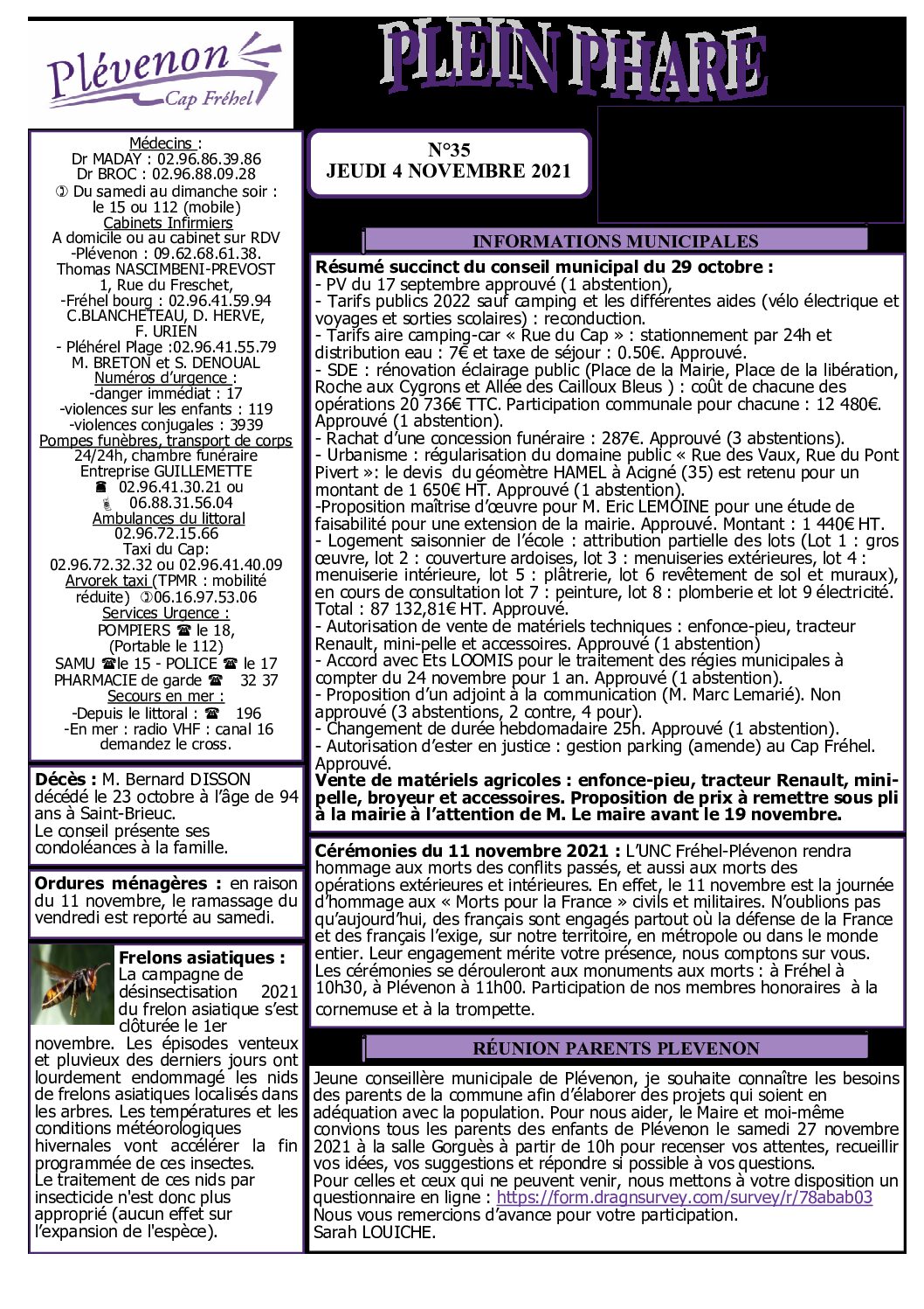 Bi-mensuel PLEVENON N° 35