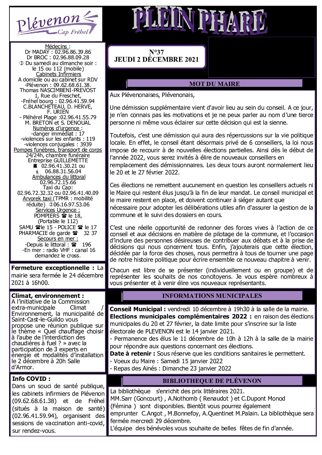 Bi-mensuel PLEVENON N° 37