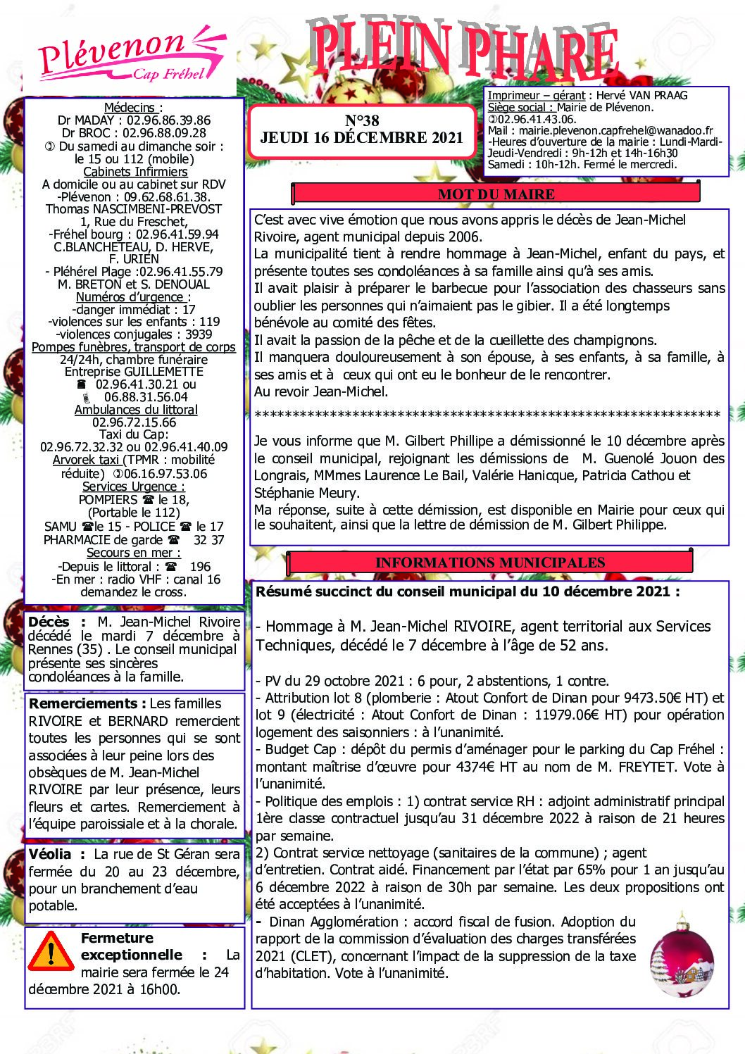 Bi-mensuel PLEVENON N° 38