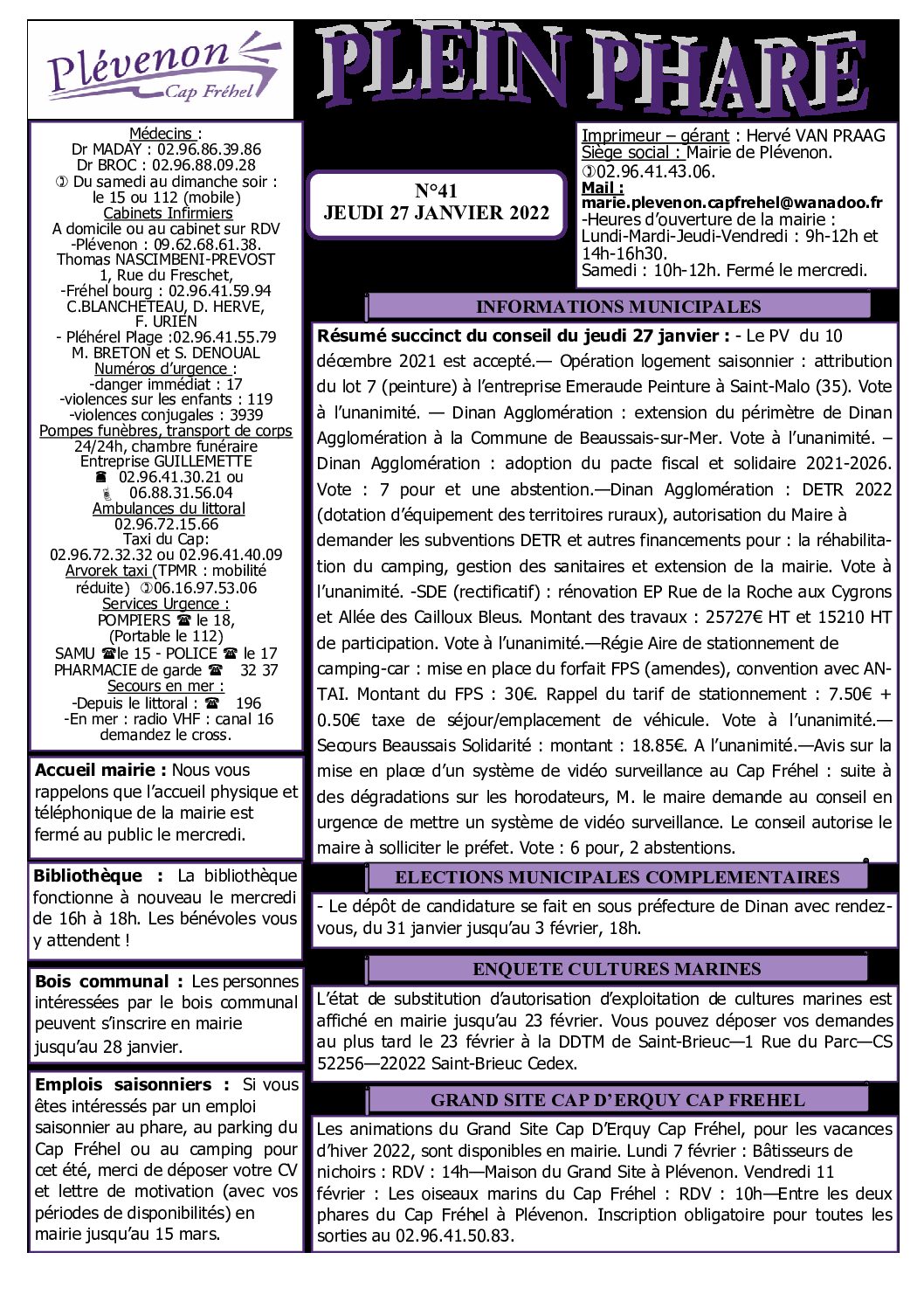 Bi-mensuel PLEVENON N° 41