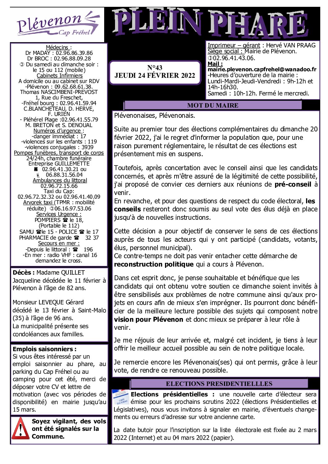 Bi-mensuel PLEVENON N° 43