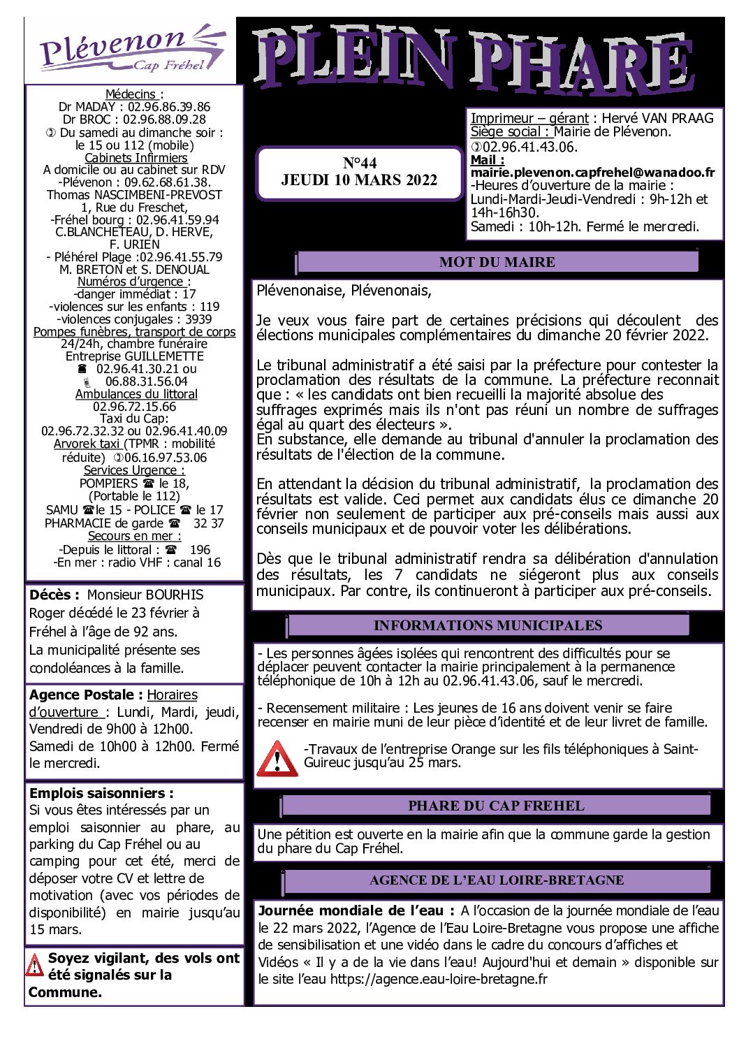 Bi-mensuel PLEVENON N° 44