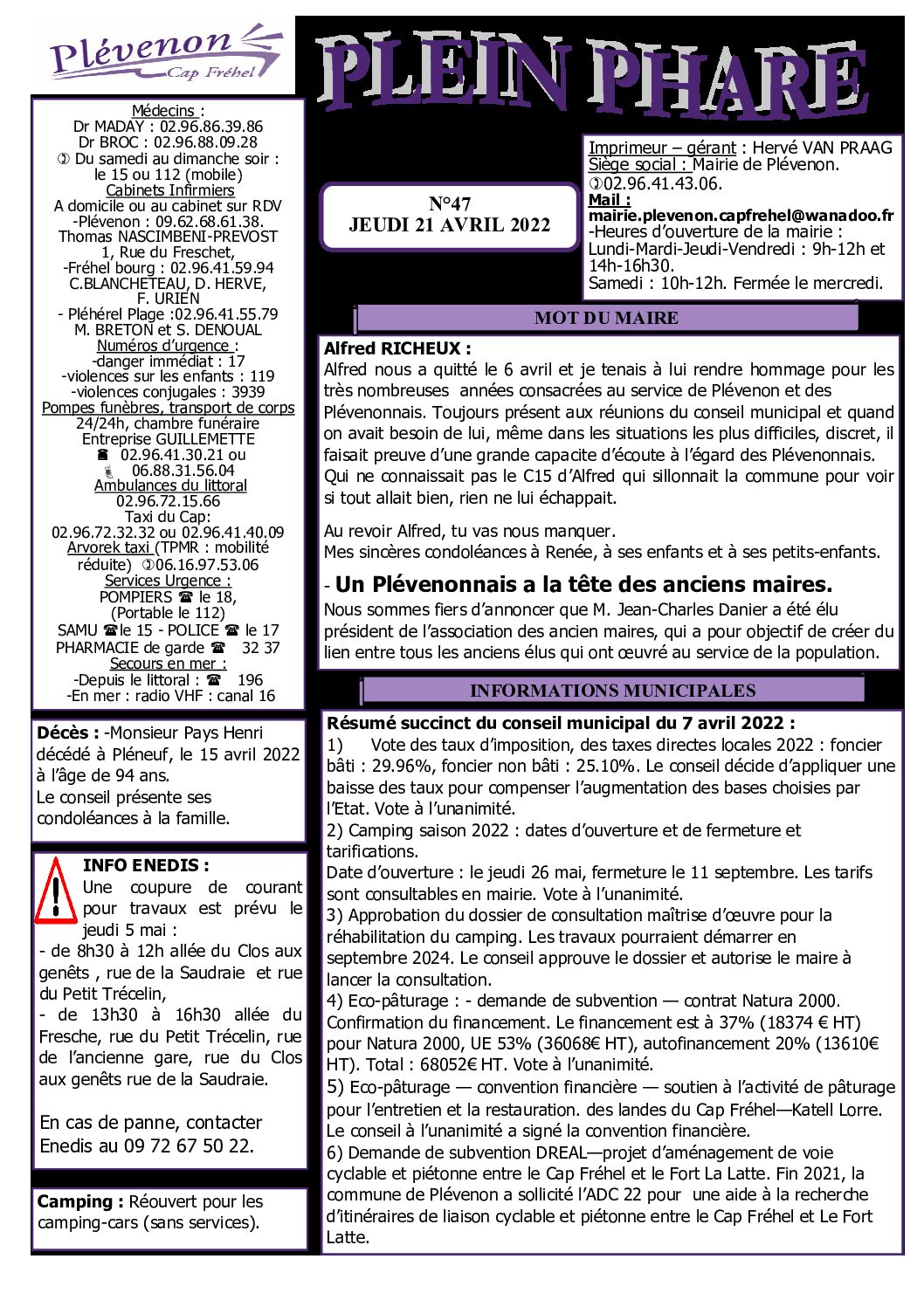 Bi-mensuel PLEVENON N° 47