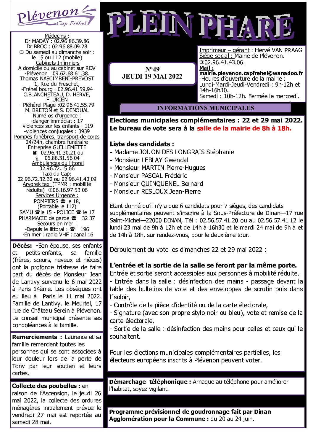Bi-mensuel PLEVENON N° 49