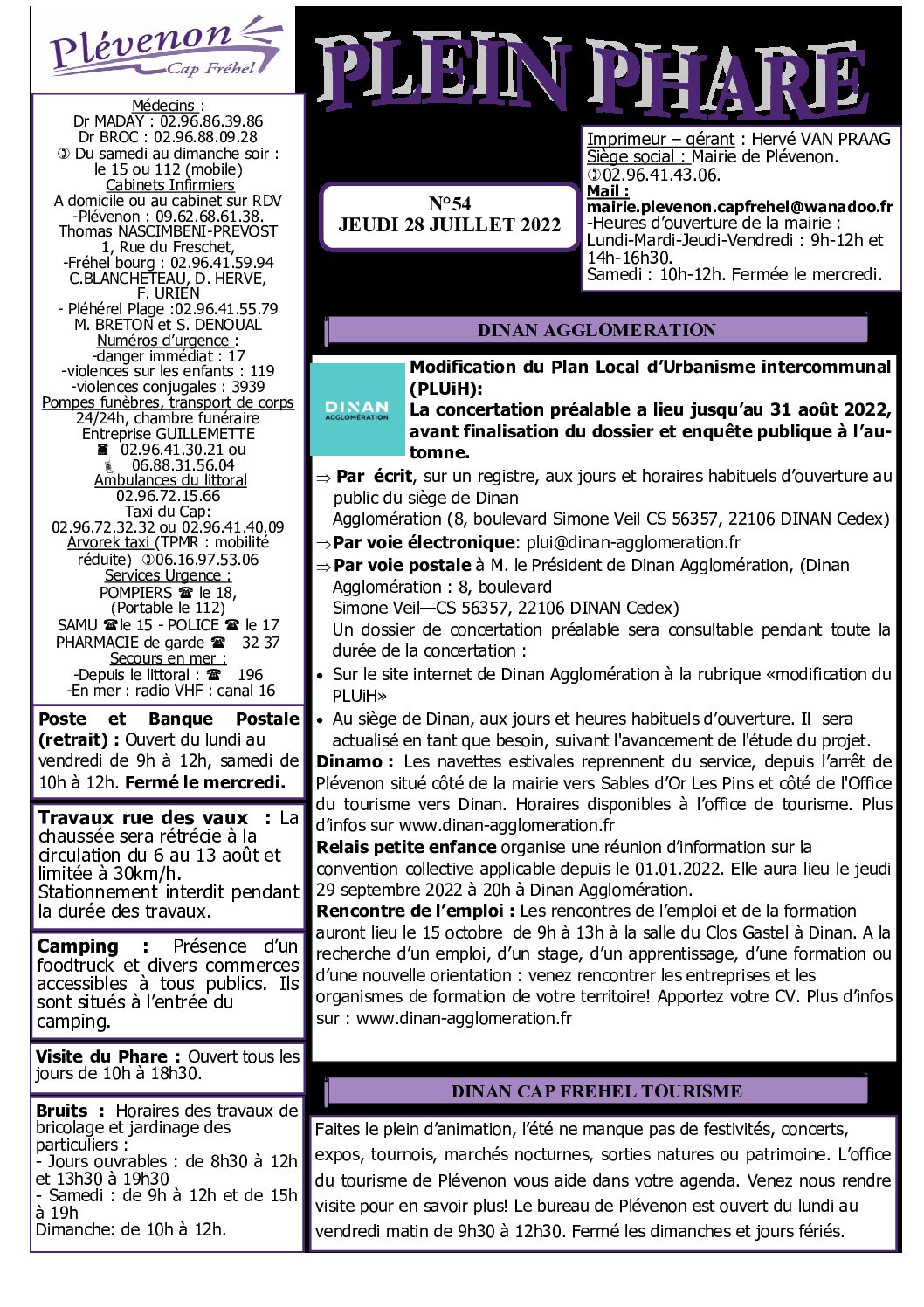 Bi-mensuel PLEVENON N° 54