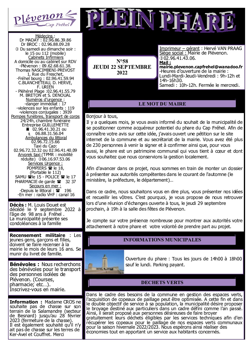 Bi-mensuel PLEVENON N° 58
