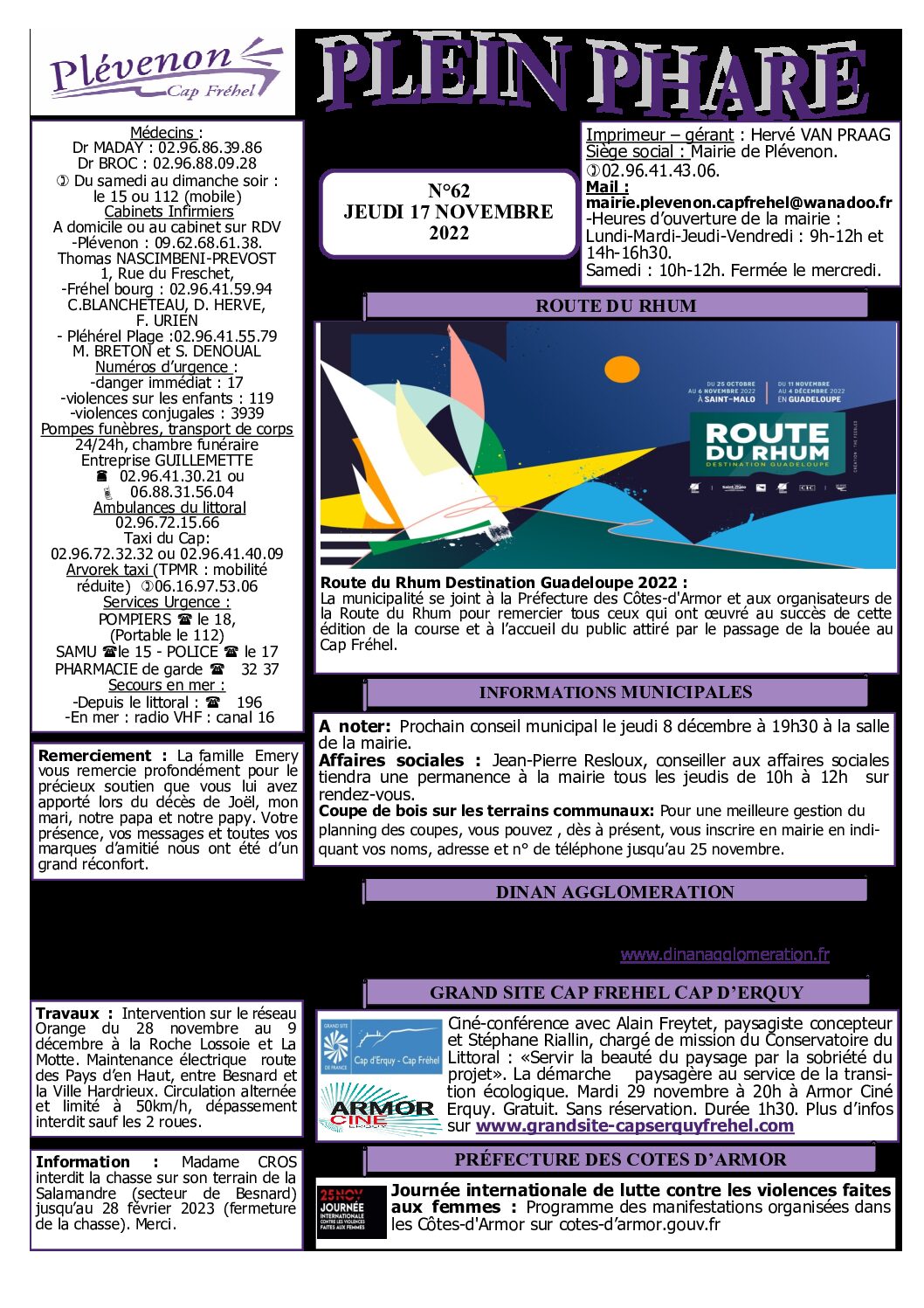 Bi-mensuel PLEVENON N° 62