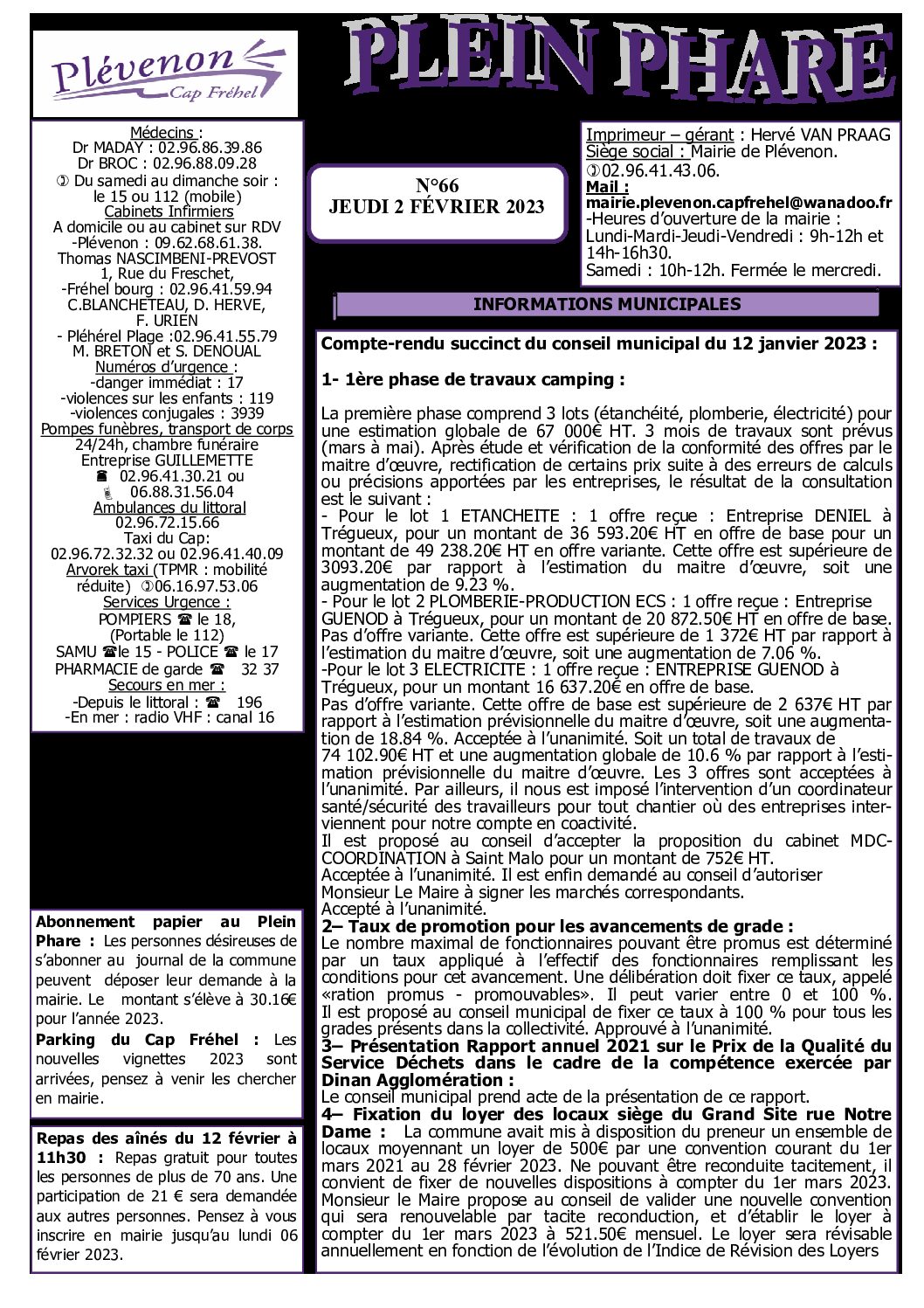 Bi-mensuel PLEVENON N° 67