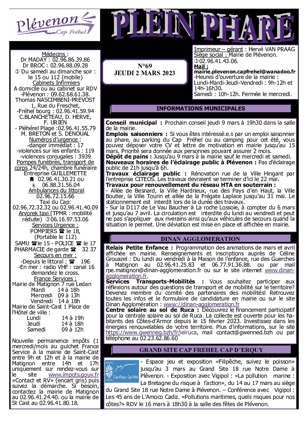 Bi-mensuel PLEVENON N° 69