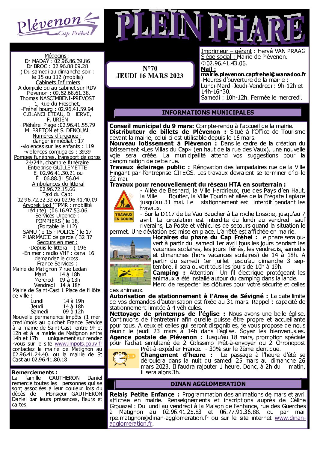 Bi-mensuel PLEVENON N° 70