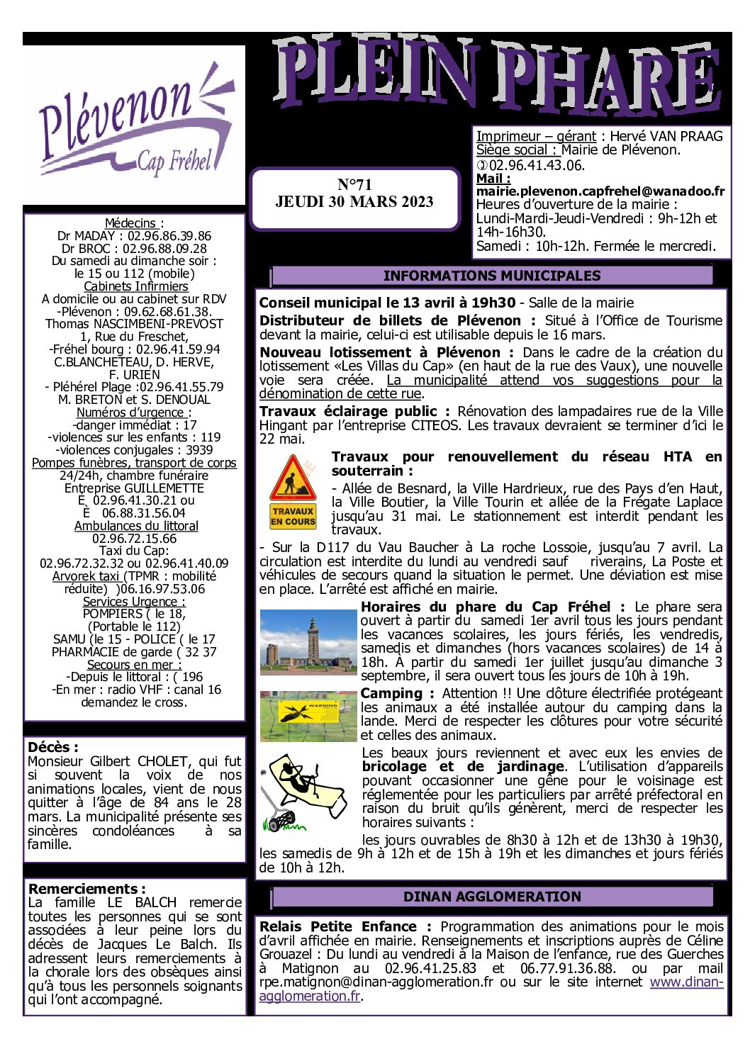 Bi-mensuel PLEVENON N° 71