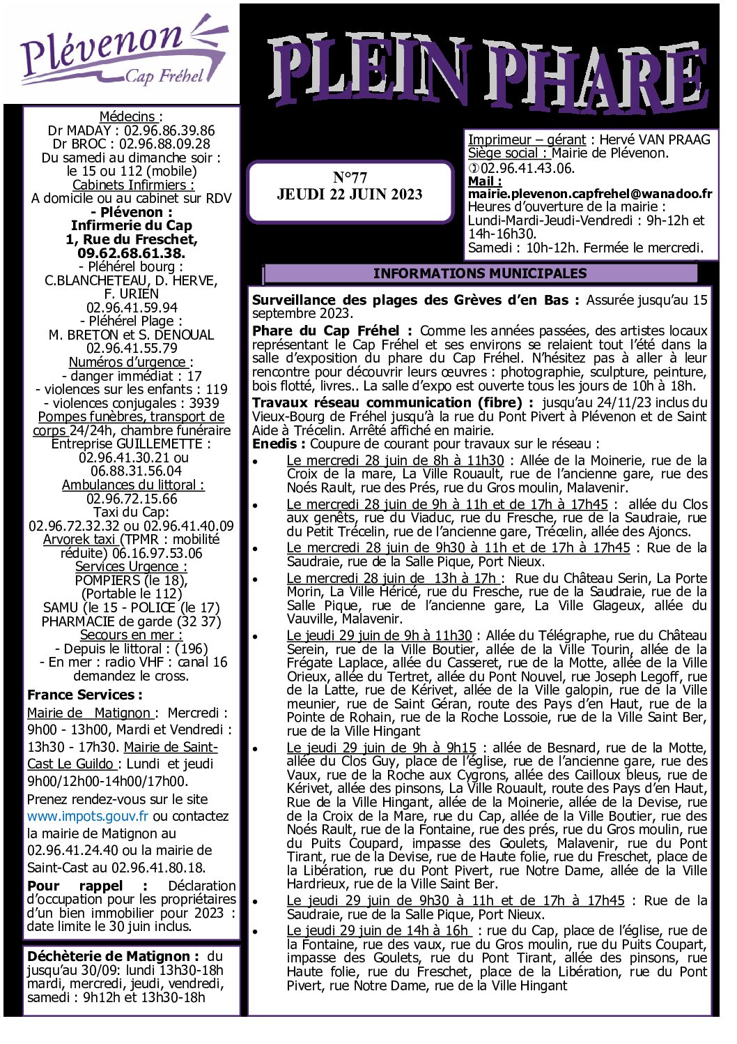 Bi-mensuel PLEVENON N° 77