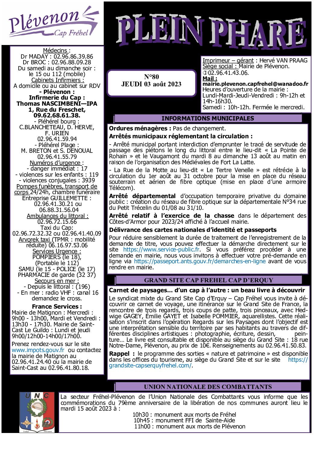 Bi-mensuel PLEVENON N 80