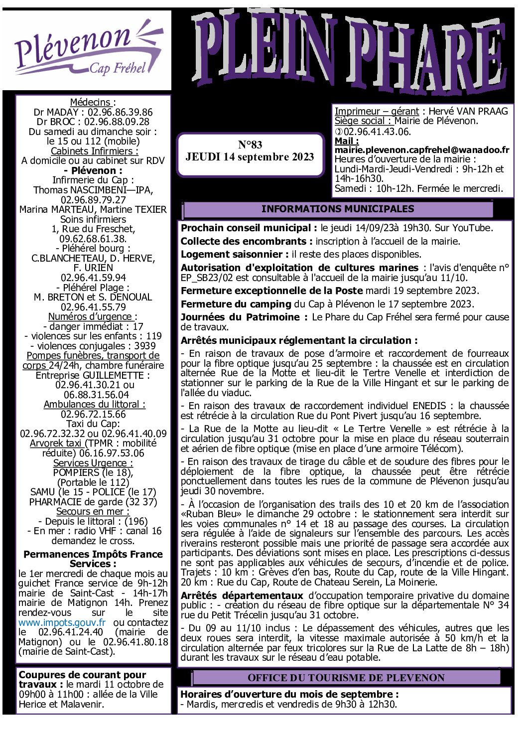 Bi-mensuel PLEVENON N° 83