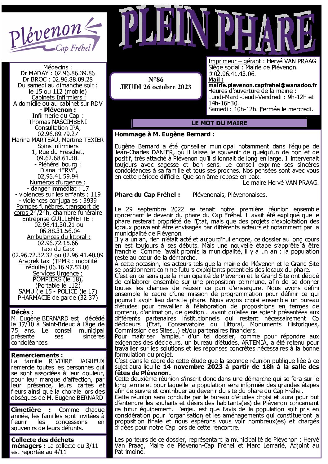 Bi-mensuel PLEVENON n°86