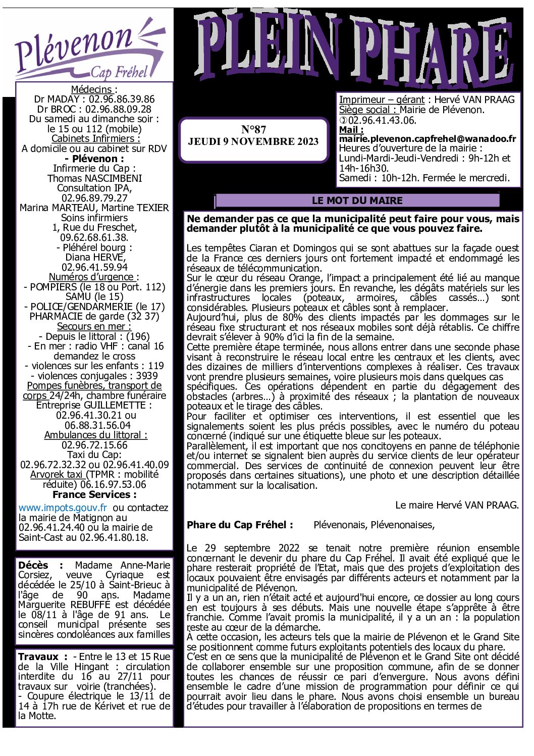 Bi-mensuel PLEVENON n°87