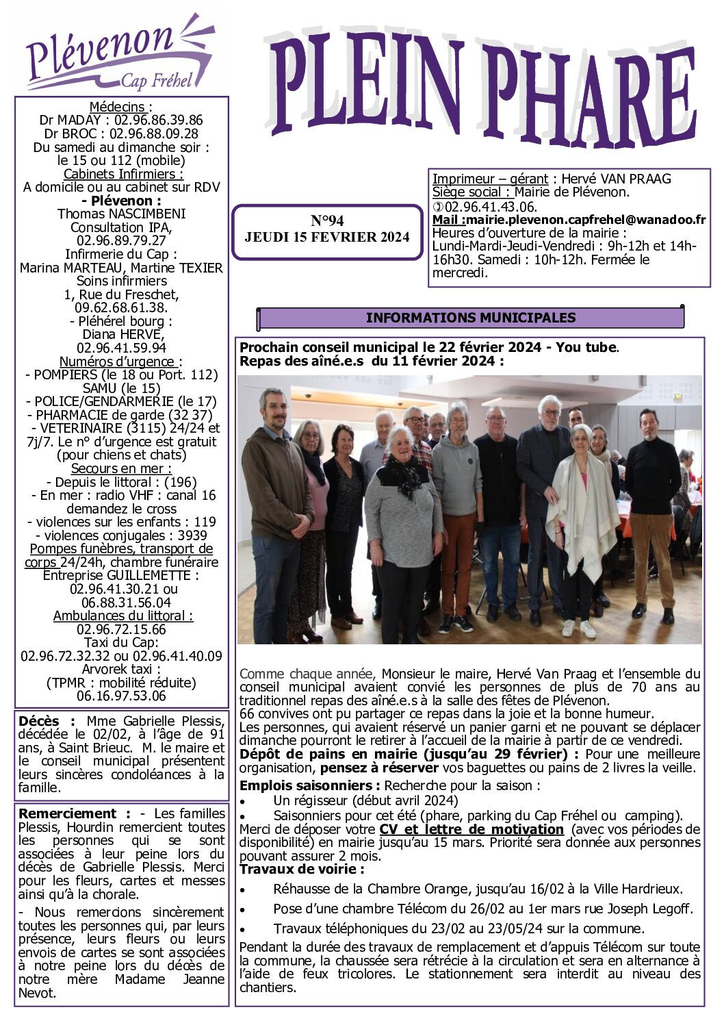 Bi-mensuel PLEVENON n° 94 -2024