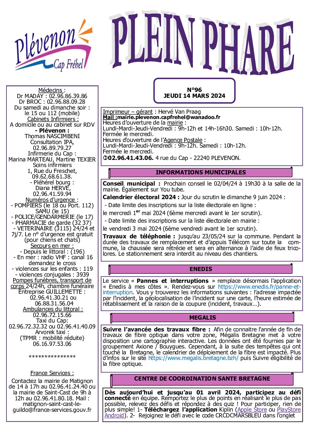 Bi-mensuel PLEVENON n° 96 -2024