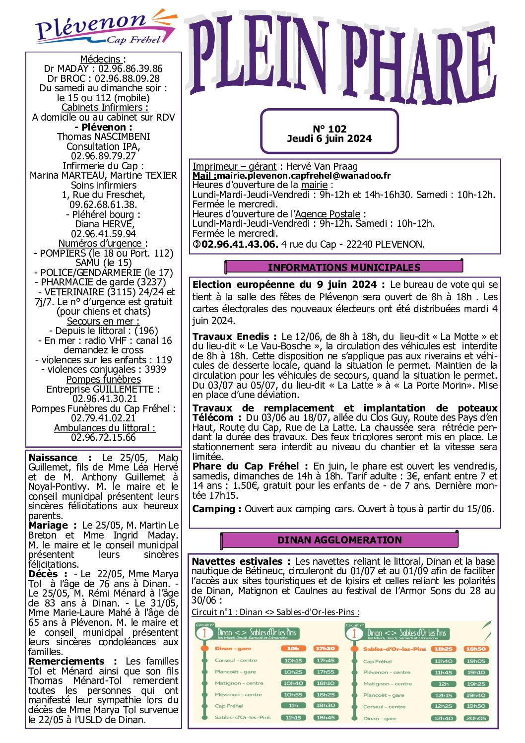 Bi-mensuel PLEVENON n° 102 -2024