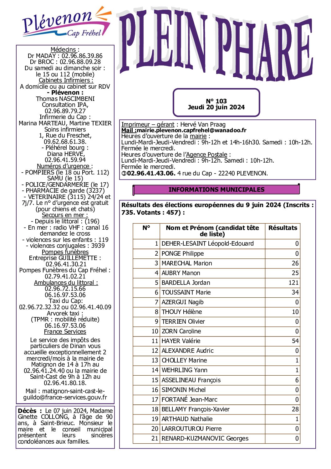Bi-mensuel PLEVENON n° 103 -2024-ok