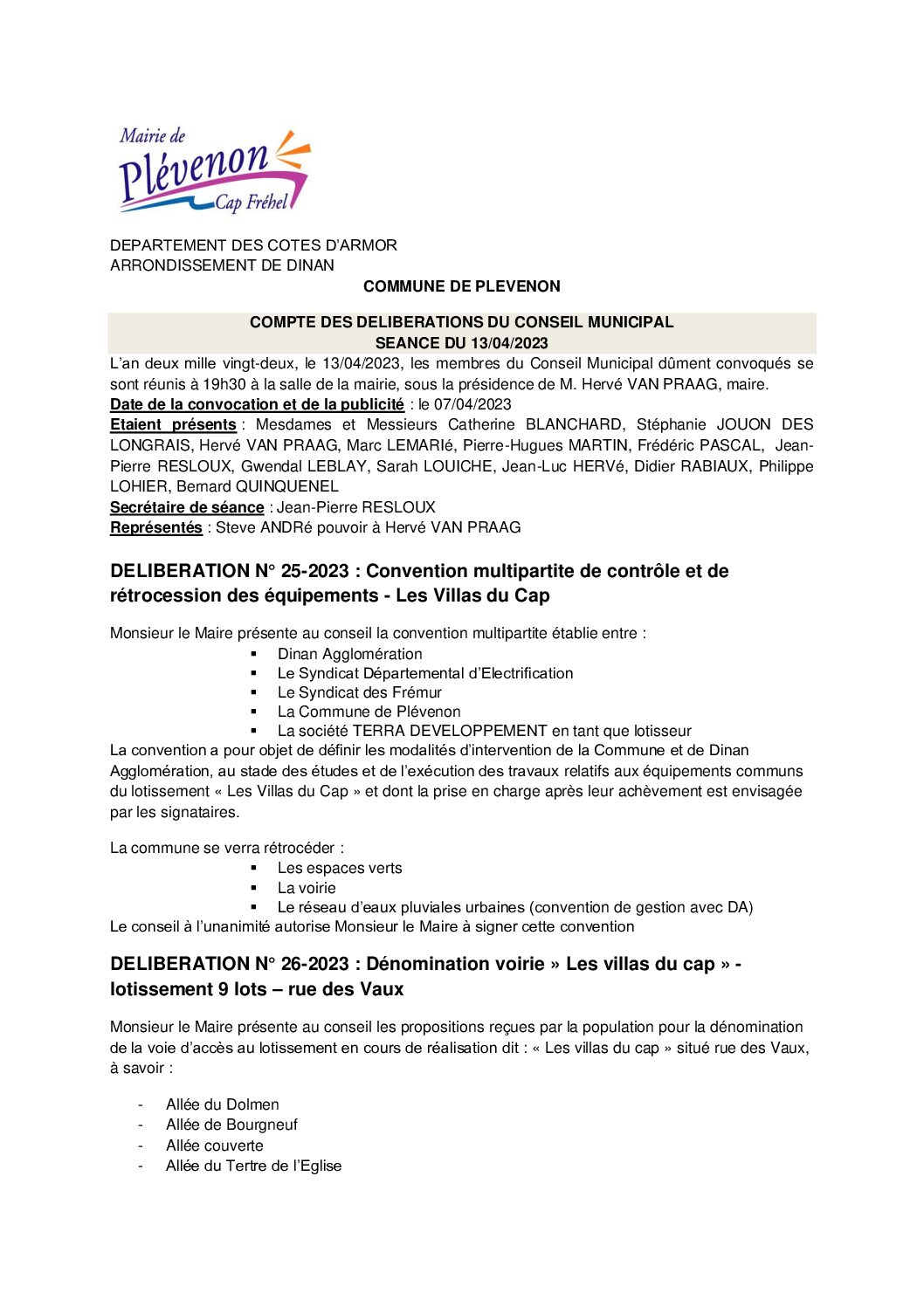 compte rendu du 13.04.23