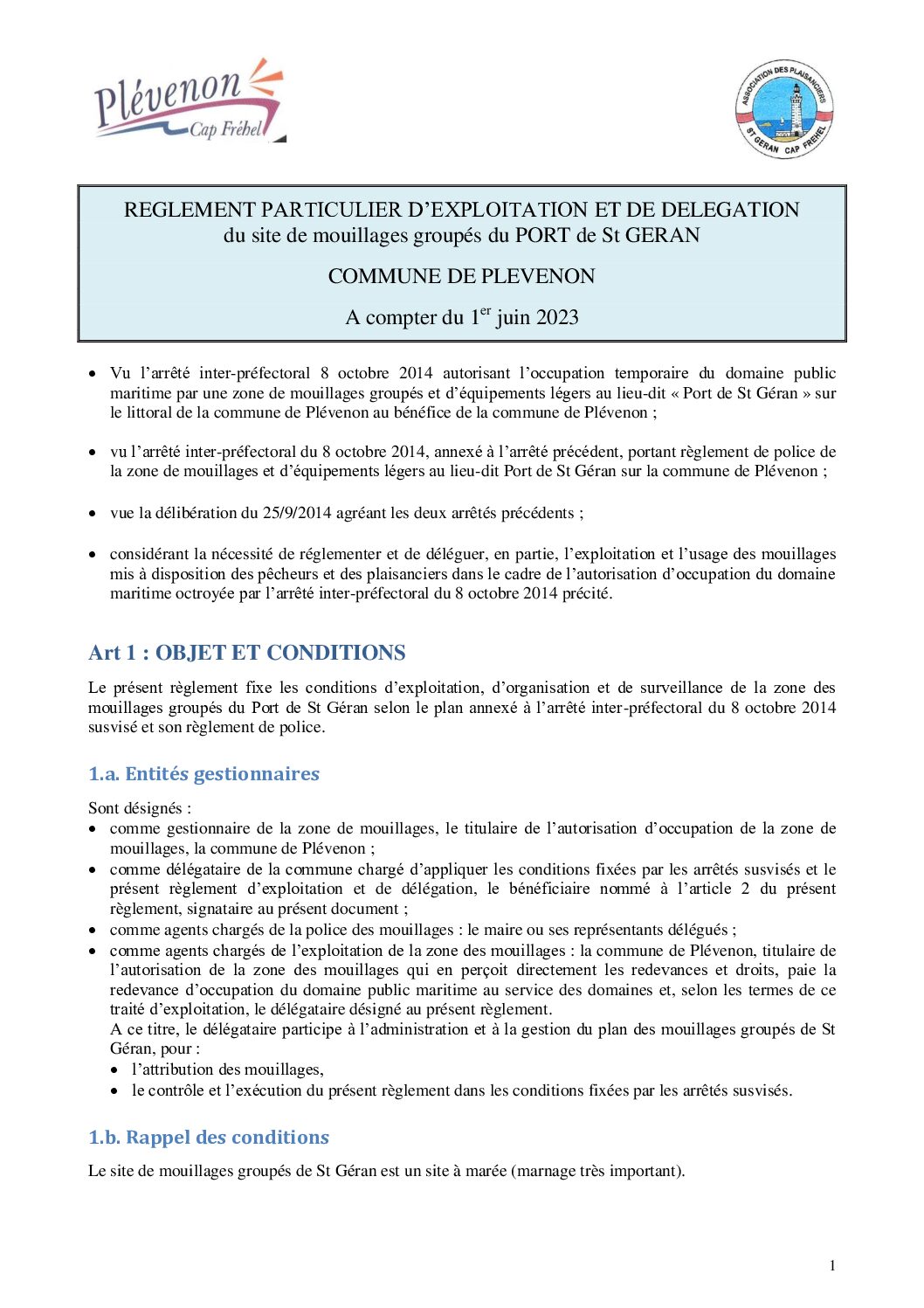 reglement particulier_port st geran