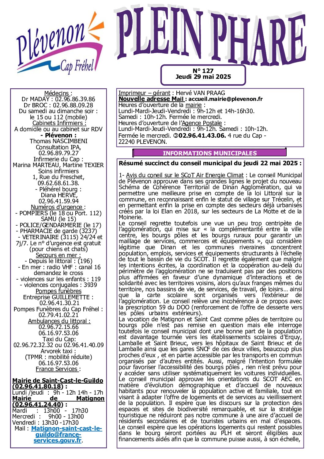 Bi-mensuel PLEVENON n° 127-2025