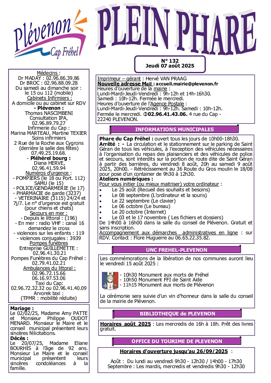 Bi-mensuel PLEVENON n° 132-2025-