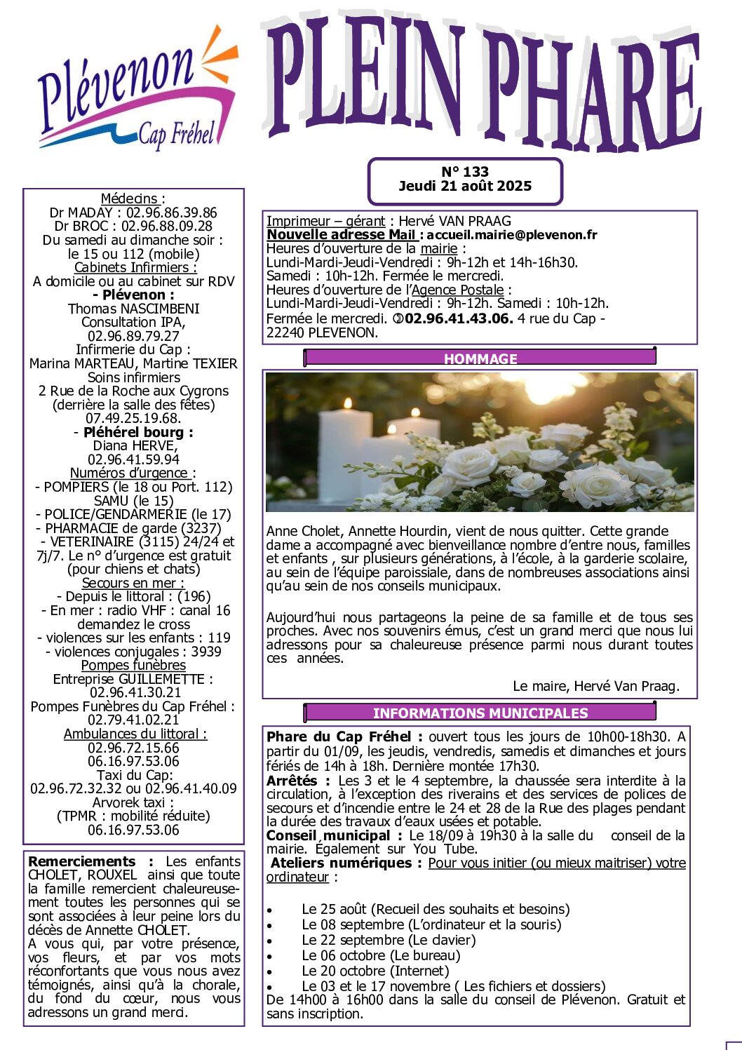 Bi-mensuel PLEVENON n° 133-2025-