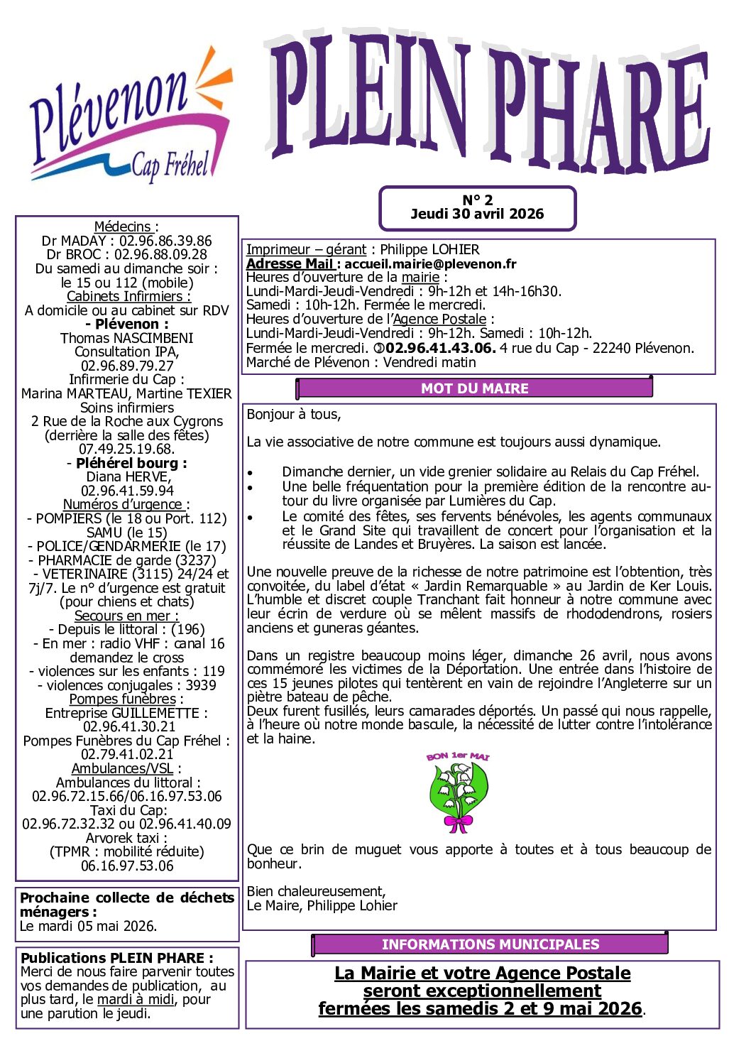 Bi-mensuel PLEVENON n° 2-2026 –