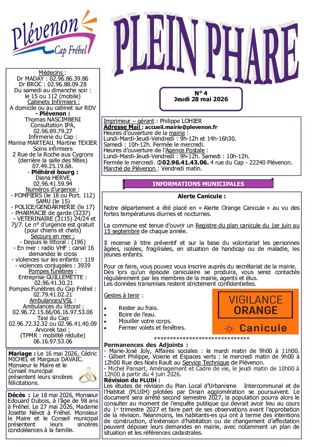 Bi-mensuel PLEVENON n° 4-2026 –