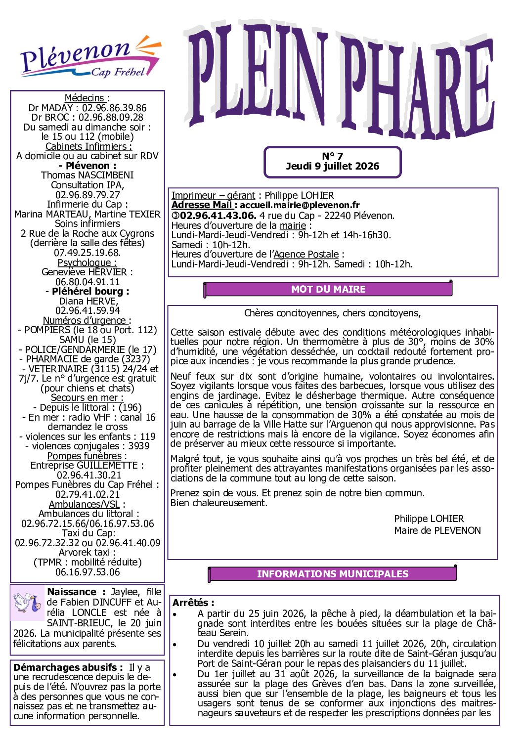 Bi-mensuel PLEVENON n° 7