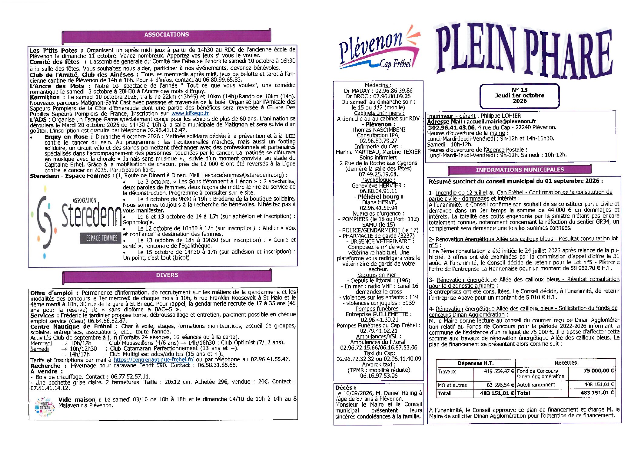 Bi-mensuel PLEVENON 13-2026